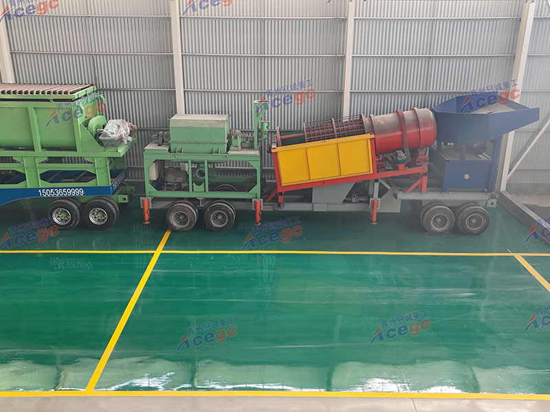 17.5M truck chasis 100-150m3/hour mobile sand stone washing gold mining machine