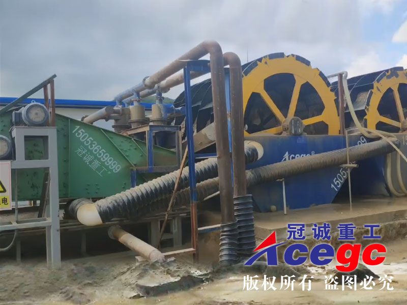 Wheel type sand washing plant
